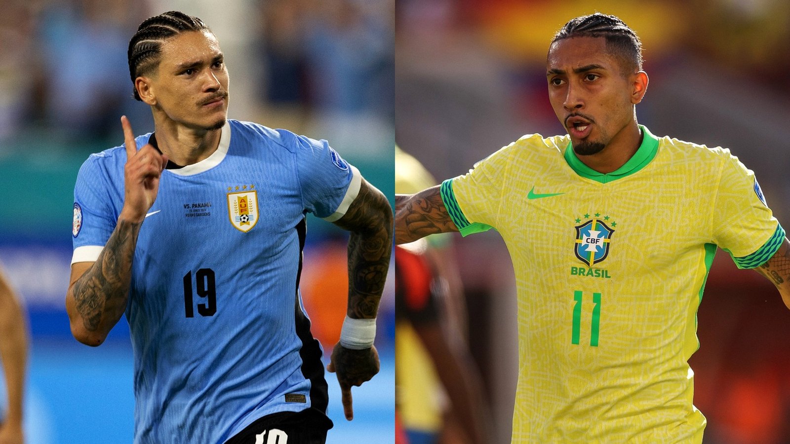 Uruguay national football team vs Brazil national football team lineups