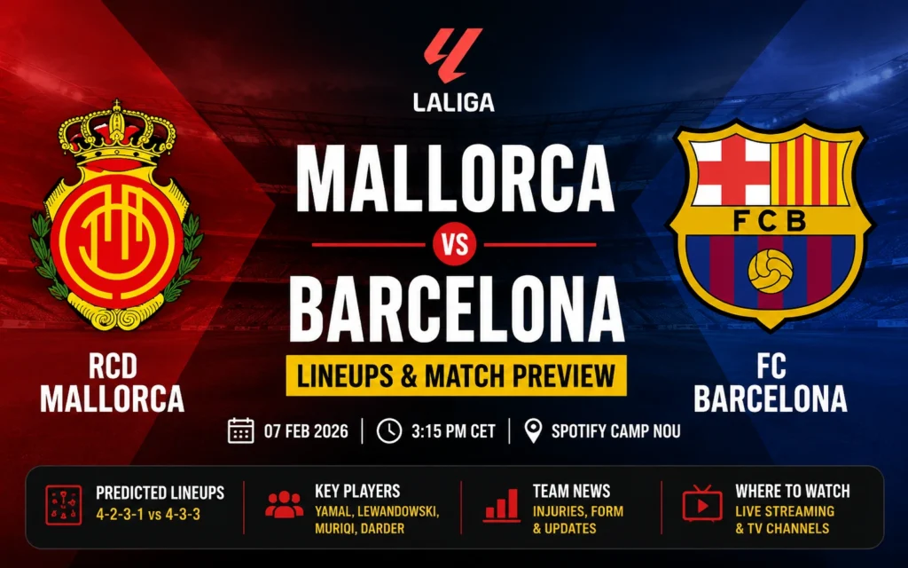 Rcd Mallorca vs Fc Barcelona Lineups