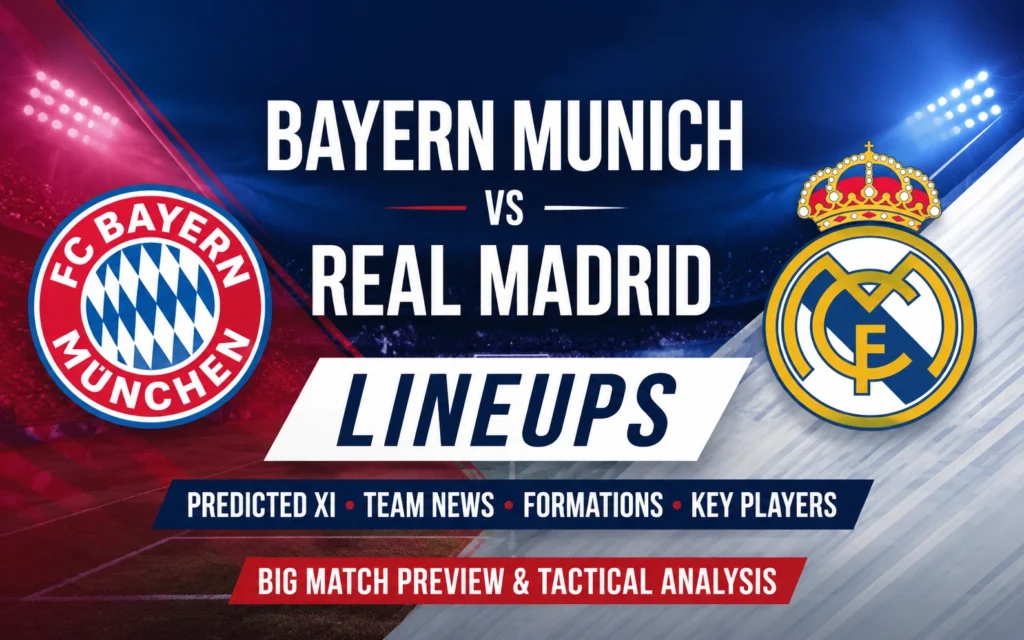 Bayern Munich vs Real Madrid Lineups: Predicted XI, Team News, Formations & Key Players