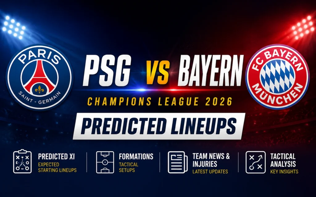 PSG vs Bayern Munich Lineups: Predicted Starting XI, Team News & Tactical Preview PSG vs Bayern Munich Lineups: Predicted Starting XI, Team News & Tactical Preview